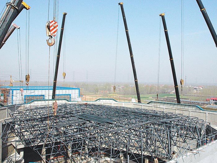 根河网架高空滑移法