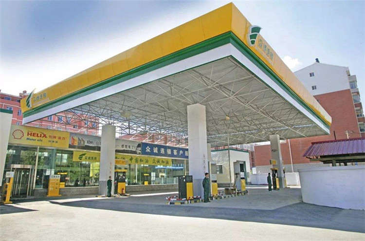 根河加气站钢结构网架案例7